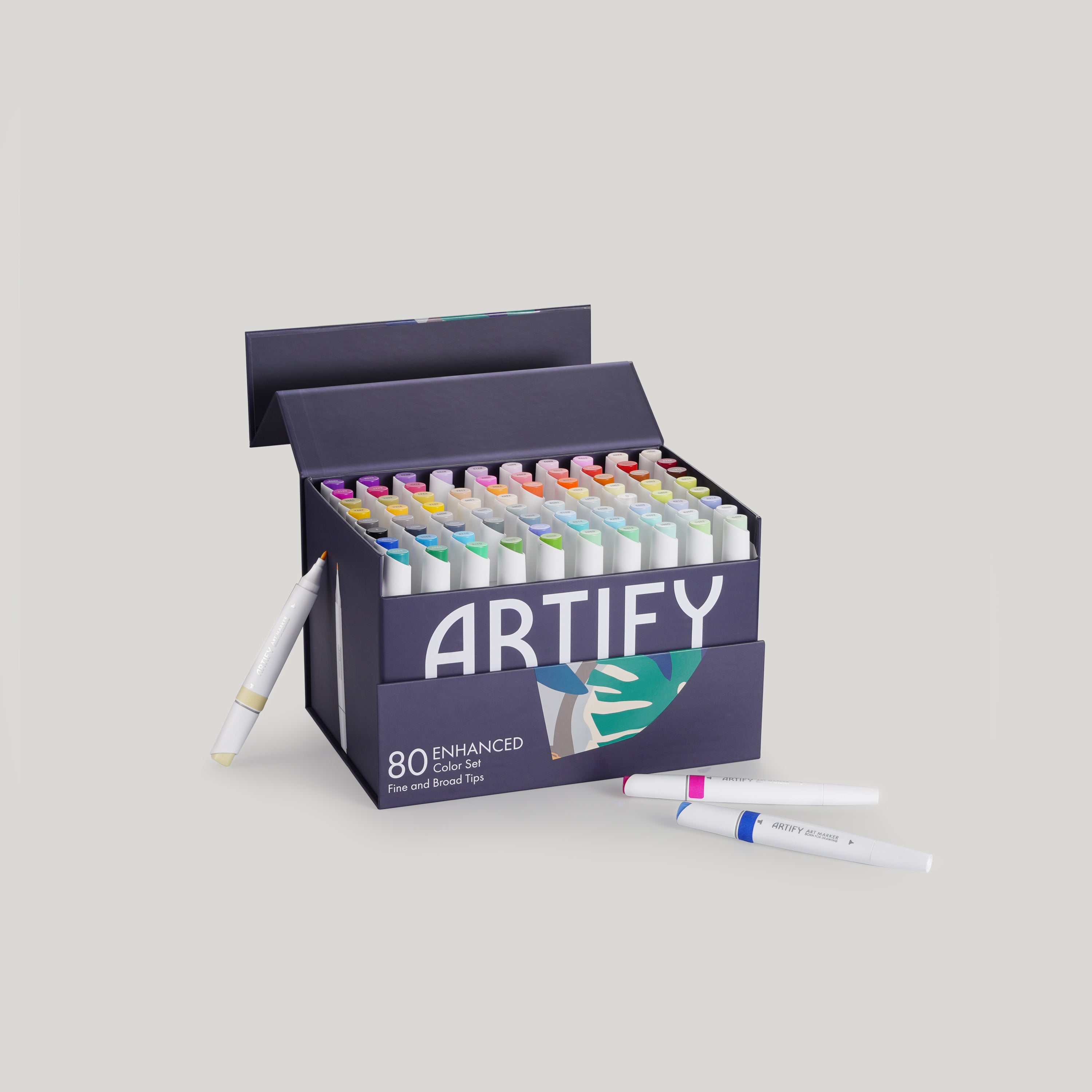ARTIFY 80 Colors Art Markers-Fine & Broad Dual Tips Professional